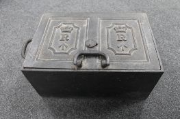 An early twentieth century metal floor safe,