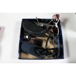 A box of designer sunglasses and prescription glasses to include So-Cal and Company,