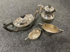 A four piece plated tea service