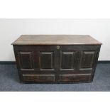 A George III oak coffer fitted with two drawers (a/f)