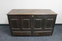 A George III oak coffer fitted with two drawers (a/f)