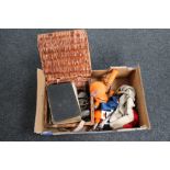 A box of nautical items - one volume nautical tables, lights,