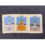 Three 19th century Indian gouache paintings of noblemen (3) CONDITION REPORT: Each