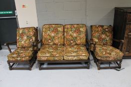 A three piece Ercol lounge suite