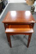 Nest of two inlaid mahogany tables