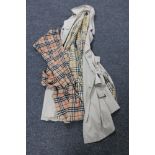 A gent's Burberry 3/4 length coat together with a scarf CONDITION REPORT: Coat is a