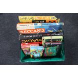 A box of vintage board games,