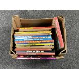 A box containing late 20th century children's annuals to include Top of the Pops,