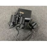 A set of cased Panorama 10 x 50 binoculars together with a pair of cased Jessop 8 x 21 field