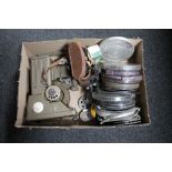 A box of leather cased Marnix 12 x 40 binoculars,