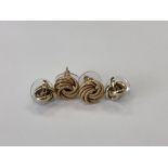 Two pairs of 9ct gold earrings, 2.0g excluding non-gold backings.