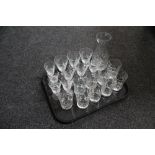 A tray of lead crystal glass,