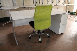 A rectangular office desk,