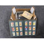 A box of stamps, postcards,