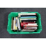 A basket of books and maps,