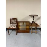 A Regency style mahogany chair, tripod wine table,