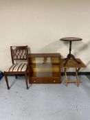 A Regency style mahogany chair, tripod wine table,