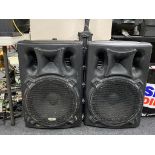 A pair of Kam PA speakers (one with stand)