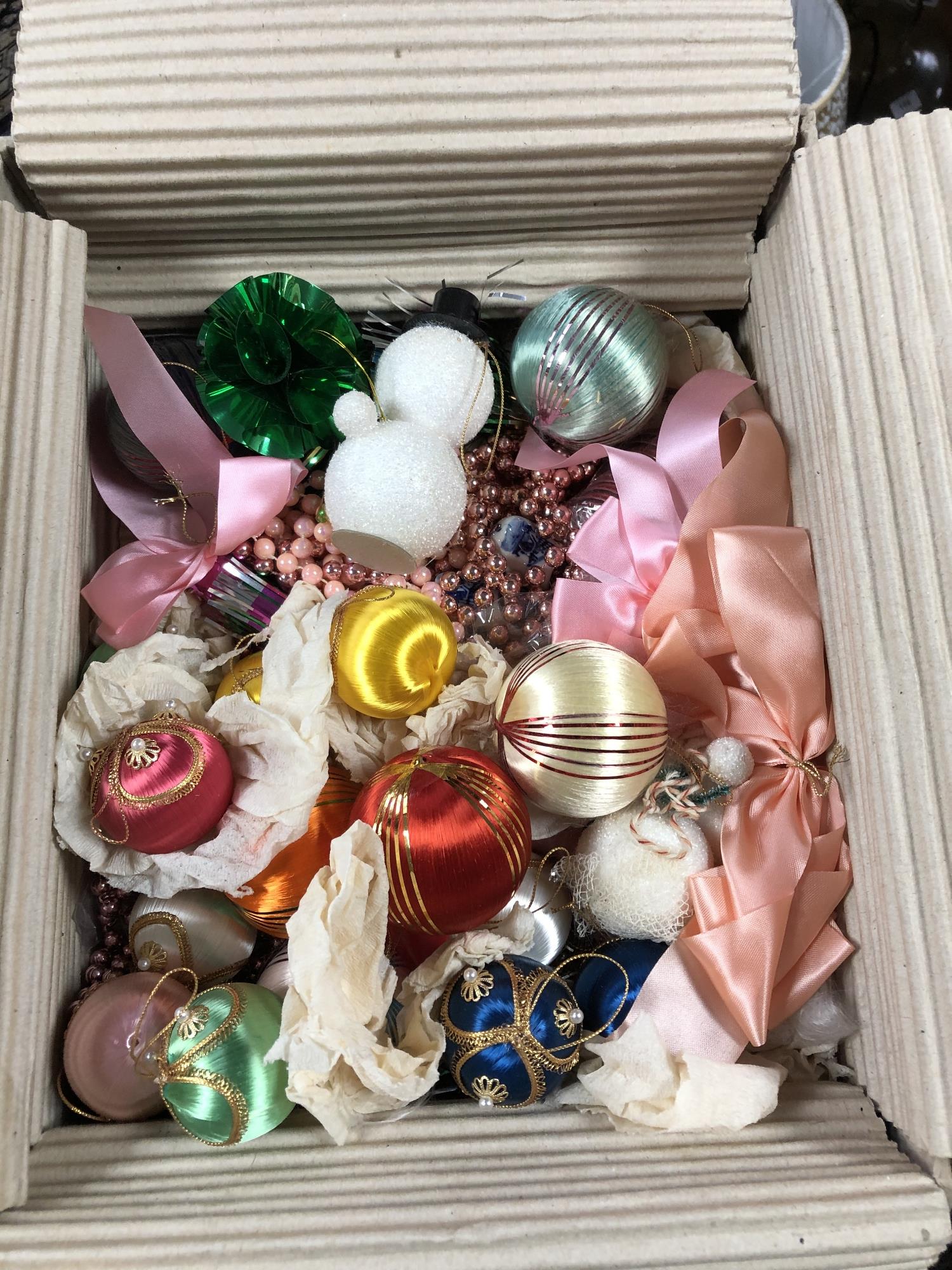 A box of wall clock, cutlery, Christmas tree decorations, - Image 2 of 2