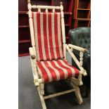 An American style white painted rocking chair