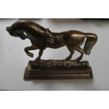 A 19th century brass shire horse door stop