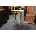 A light oak occasional table fitted a drawer