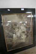 An Edwardian framed print depicting children