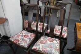 A set of four Queen Anne style mahogany dining chairs
