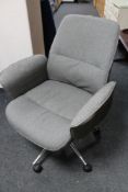 A swivel office chair