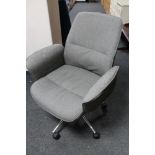 A swivel office chair