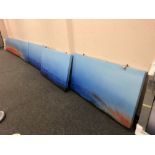 Royden Astrop, Panoramic landscape, oil on canvas, in five sections,