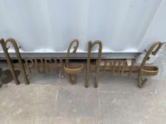 Four cast brass door 'push' & 'pull' handles from doors at the Northern entrance to Newcastle