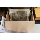 A box of continental paintings and pictures