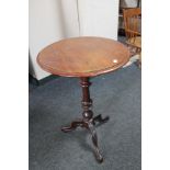 A 19th century mahogany occasional tripod table