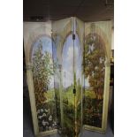 A decorative four fold screen