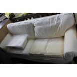 An Ikea sofa bed with spare covers