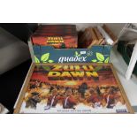 A box of five framed Zulu Dawn prints and six Zulu Dawn VHS box sets