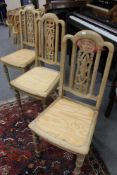 Three light oak bedroom chairs