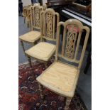 Three light oak bedroom chairs