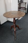 A George III mahogany tripod occasional table