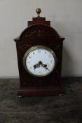 An Edwardian inlaid mahogany mantel clock