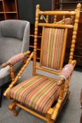 An American style light oak rocking chair