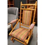 An American style light oak rocking chair