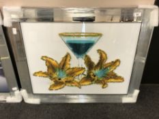 A glass framed picture - wine glass
