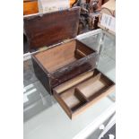 An antique box with lift out tray
