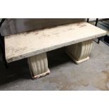 An oriental style concrete bench