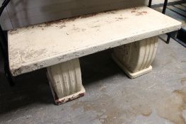 An oriental style concrete bench