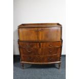 A mid 20th century walnut bureau