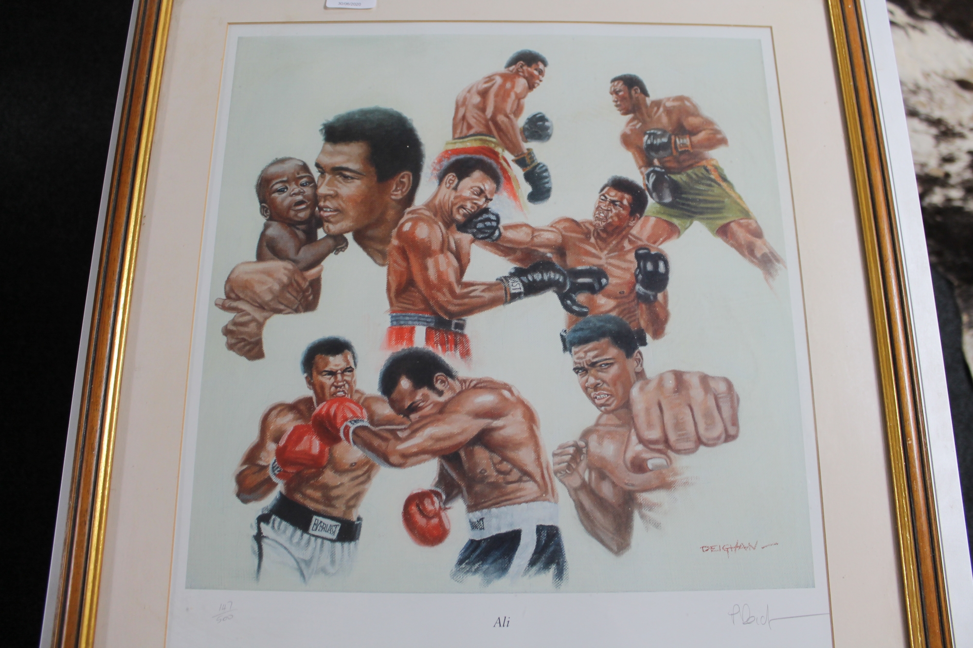 After Peter Deighan - Ali, limited edition colour print, signed by the artist,