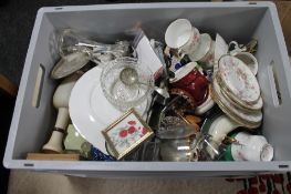 A box of decorative ornaments,